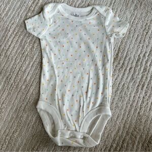 Carters White Star-Patterned 0-3M Baby Onesie